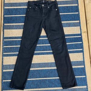 7 For All Mankind High Waisted Straight Leg Black Jeans Size 24